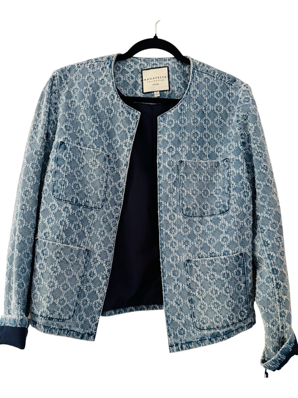 bagatelle Light Blue Patterned Jean Jacket